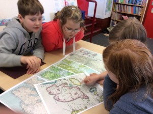 Big table looking at maps